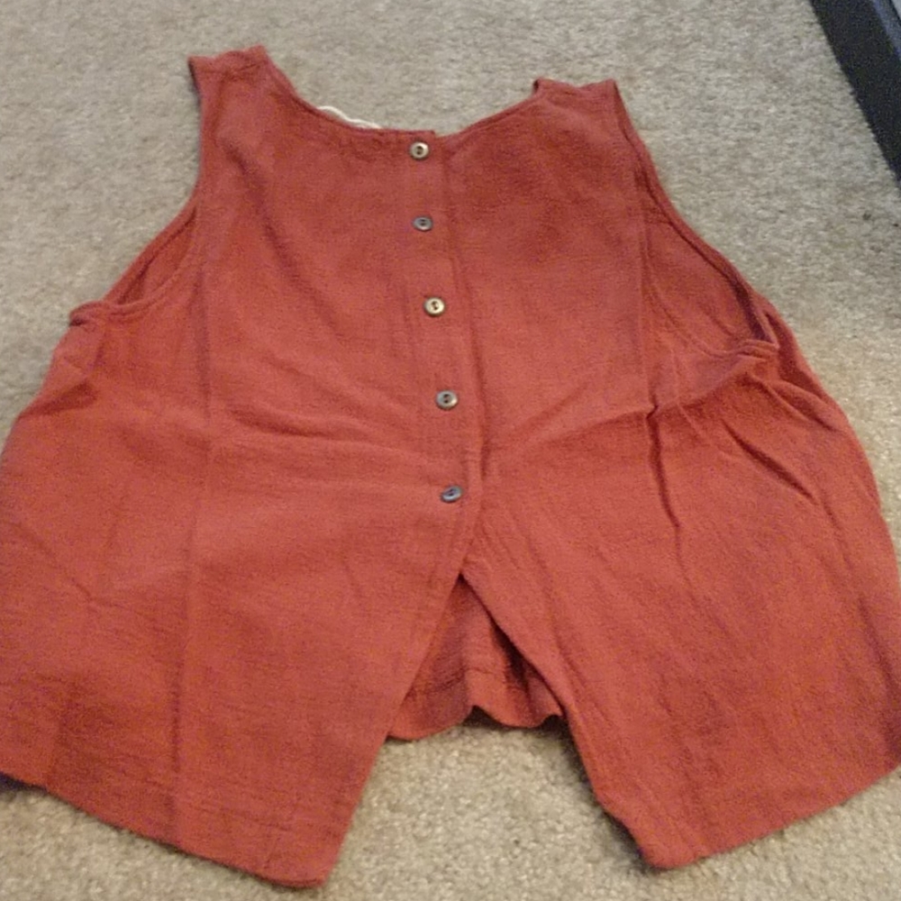 Crop top button down tank